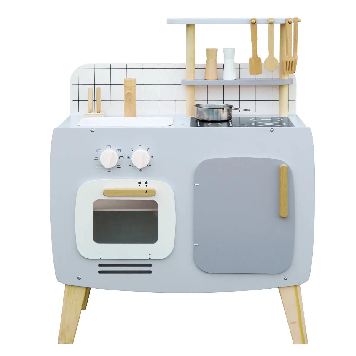 Ensemble complet de cuisine en bois avec détails réalistes