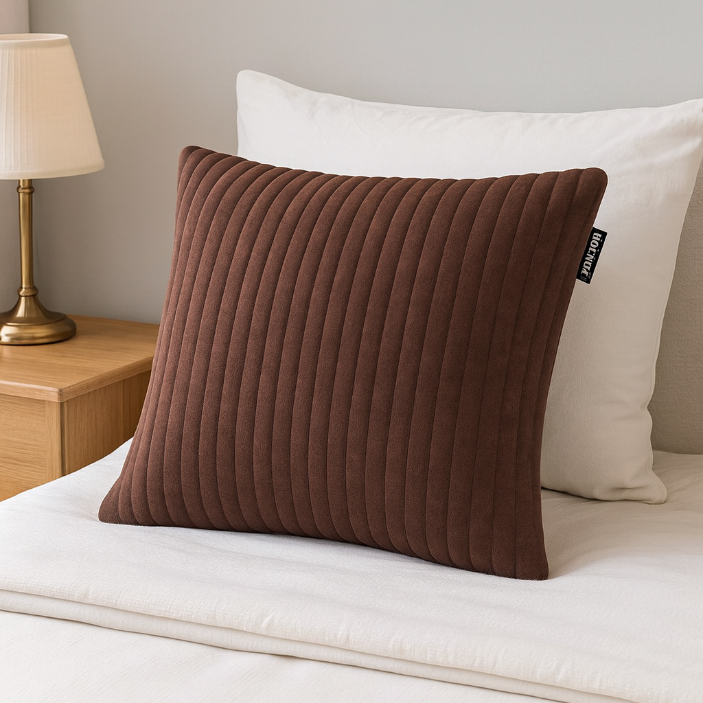 Vue latérale du coussin chauffant sur un bureau