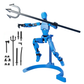 Figure magnétique flexible de couleur bleu foncé posée sur une surface