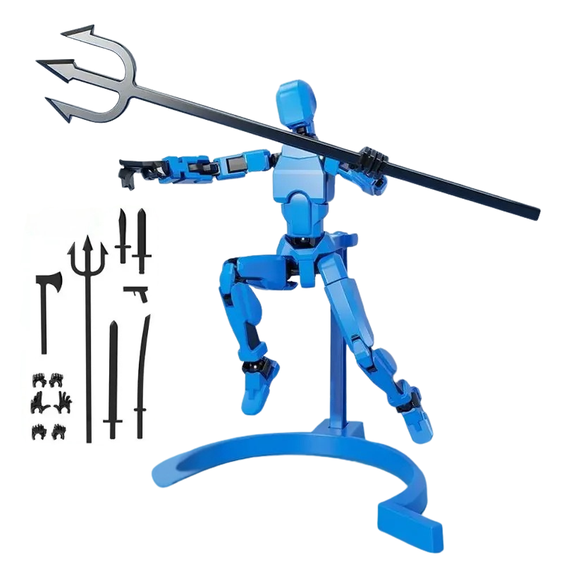 Figure magnétique flexible bleu foncé en position assise