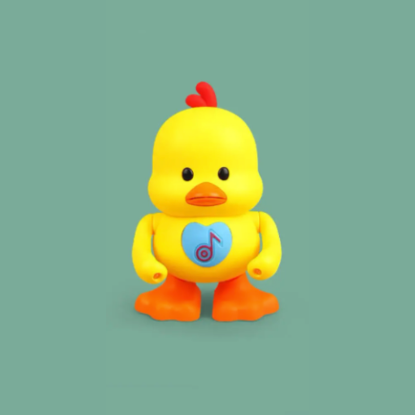 Gros plan sur le canard musical avec effets lumineux