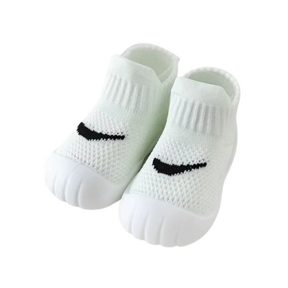 Chaussons bébé en coton respirant, vue de dessus