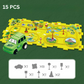Circuit dinosaure avec 15 pièces, végétation préhistorique