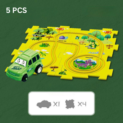Petit circuit dinosaure avec 5 pièces, dinosaures inclus