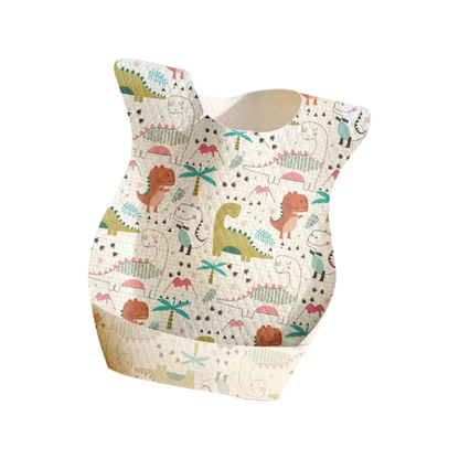 Bavoir jetable avec motifs de dinosaures pour repas de bébé