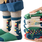 Chaussettes motif dinosaure en polaire pour enfants