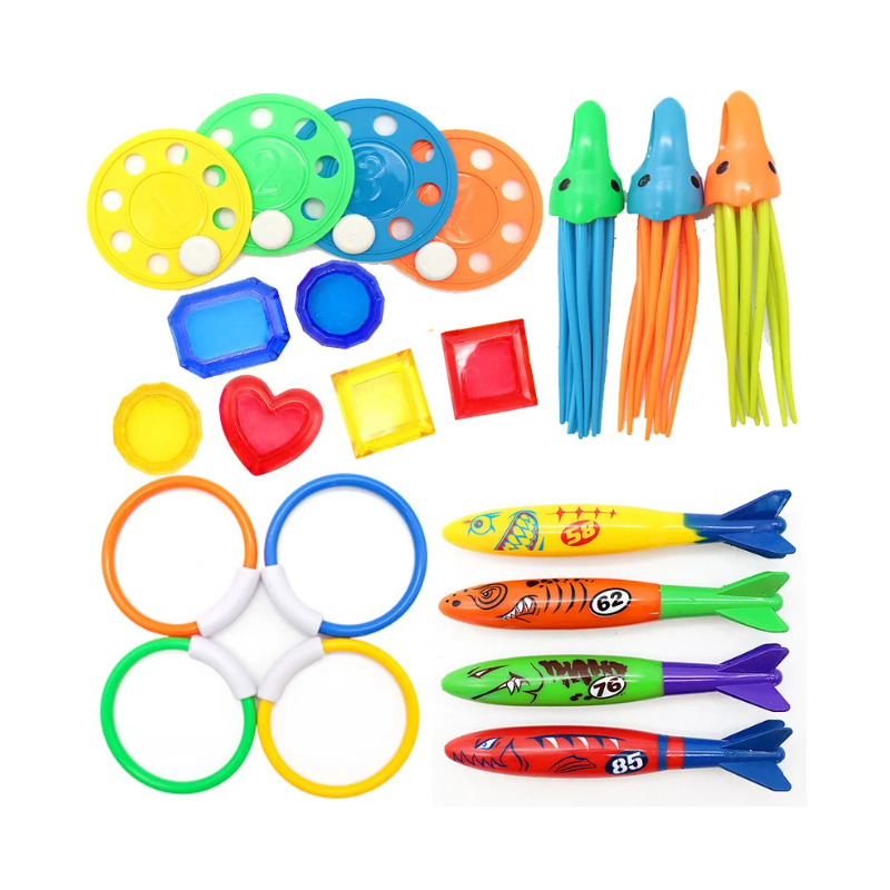 Pack de 21 jouets pour jeux sous l'eau