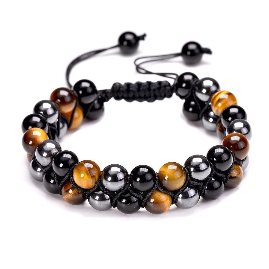Détail du cordon ajustable du bracelet Shamballa en pierres naturelles