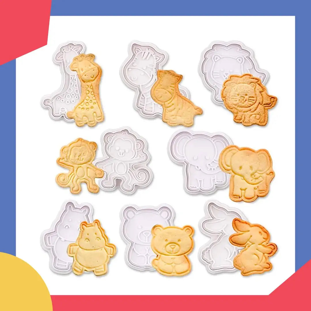 Vue rapprochée des motifs d'animaux pour biscuits