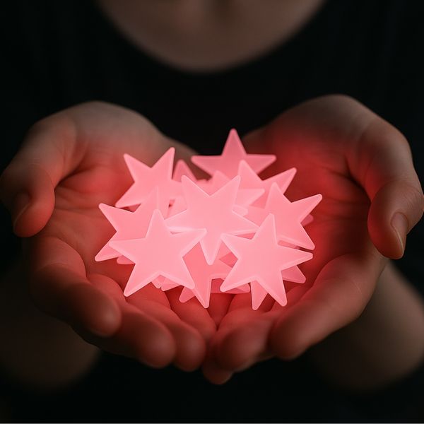 Autocollant étoile rose 3D lumineux pour chambre d'enfant
