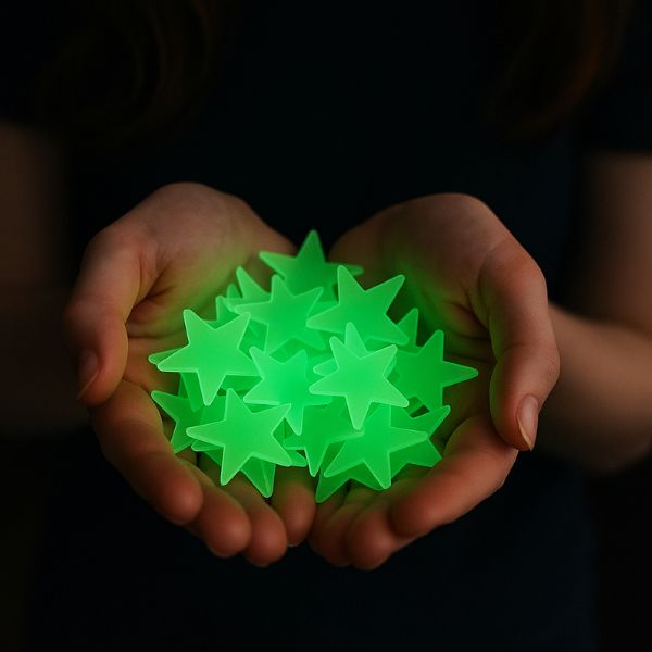 Étoile verte lumineuse en plastique pour décoration murale