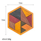 Vue d'ensemble d'un tangram en bois avec pièces assemblées