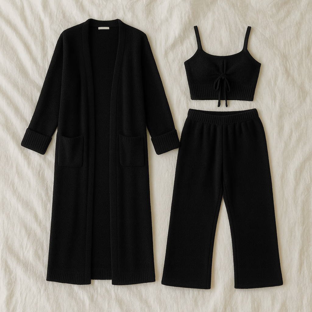 Gros plan sur les coutures du gilet, matière douce