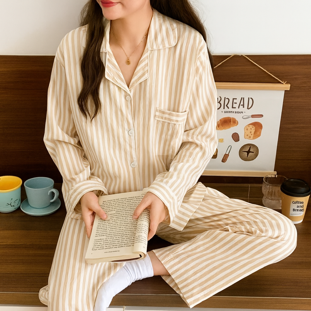 Pyjama sur mannequin, ambiance cosy et lumineuse