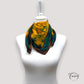 Foulard carré avec imprimé tropical vert et jaune