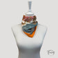 Foulard carré avec motifs floraux abstraits multicolores