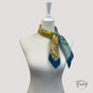 Motif naturel abstrait avec bordure bleu profond