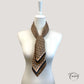 Foulard en polyester avec bordure noire et brun foncé