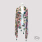 Foulard floral en viscose avec motifs roses et verts