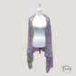 Foulard violet avec motif floral lilas et paillettes dorées