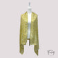 Foulard fleuri jaune doré sur fond blanc