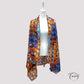 Détail de cercles rouges et bleus sur foulard en coton