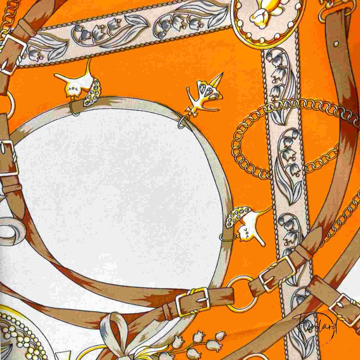 Foulard orange noué autour d'un cou, style élégant