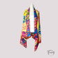 Foulard en coton multicolore avec motifs floraux vifs
