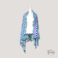 Foulard en coton multicolore avec motifs ondulés rétro