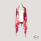 Foulard rose corail en coton avec motifs floraux vaporeux