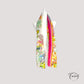 Foulard coton motifs tropicaux multicolores sur fond blanc