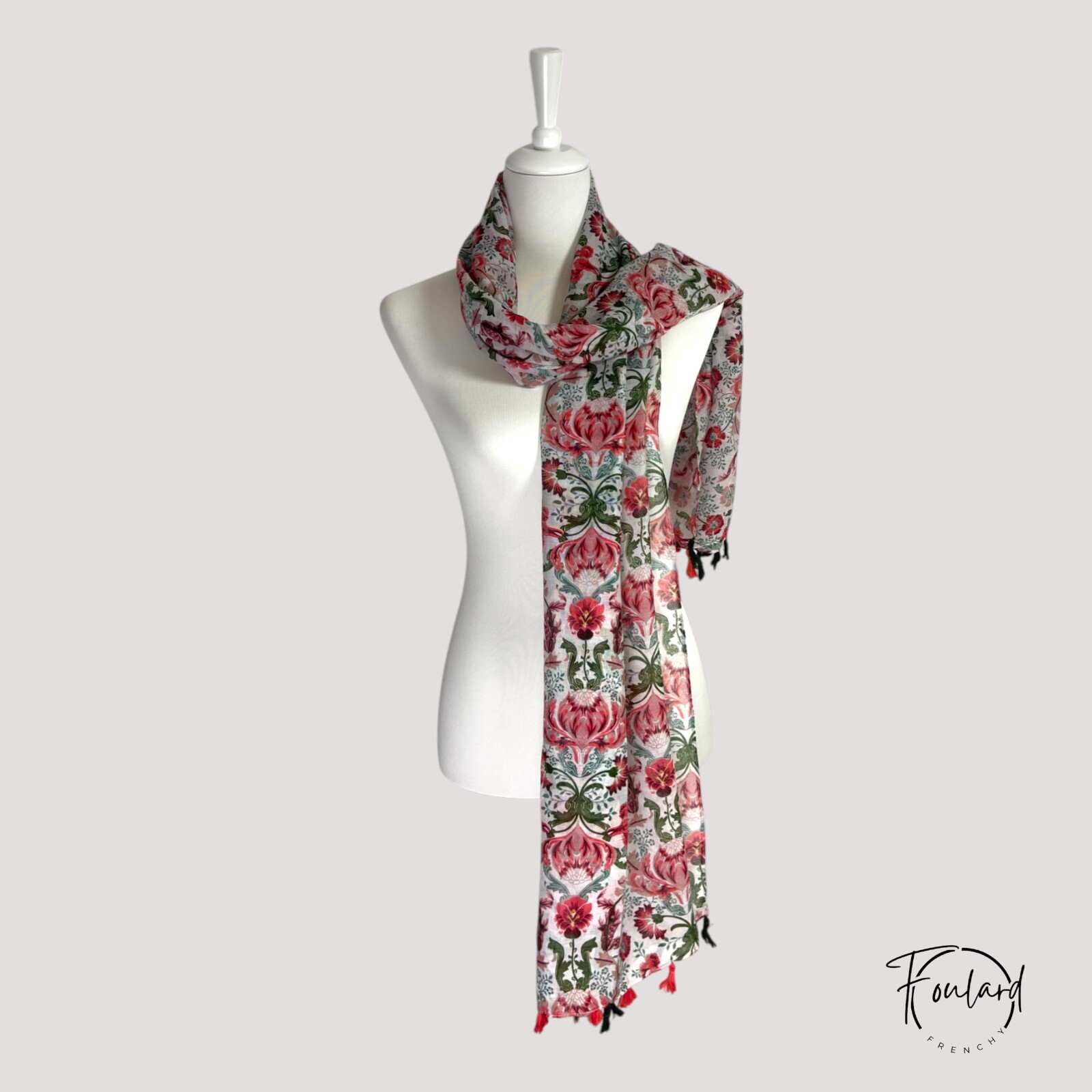 Vue rapprochée du motif floral et texture douce