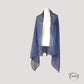 Foulard en coton avec motifs chevrons bleu et beige
