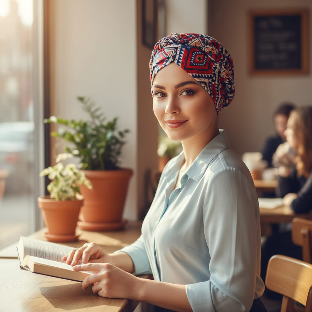 Vue de côté d'un turban rouge élégant et confortable