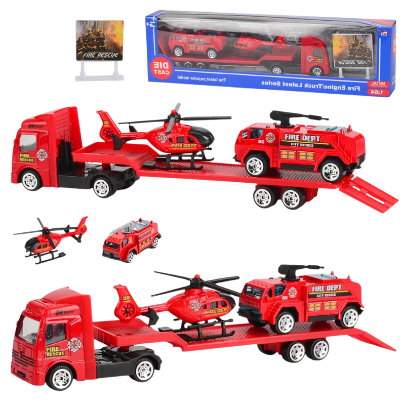 Camion de pompiers miniature avec accessoires de sauvetage