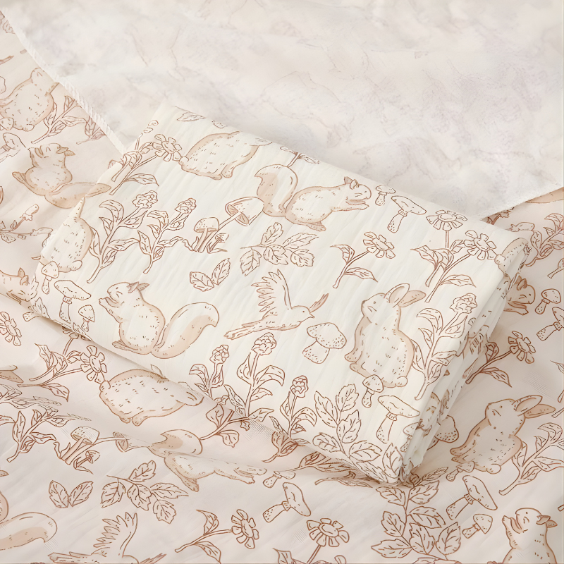 Motif forêt sur matelas imperméable pour bébé