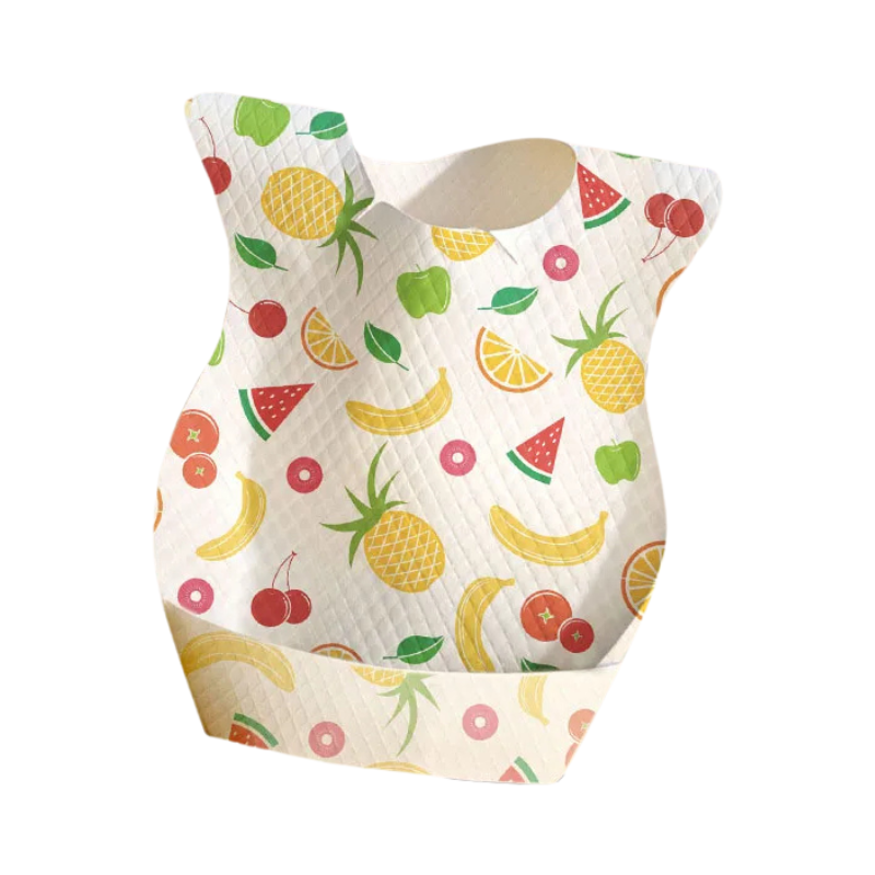 Bavoir jetable décoré de fruits pour garder bébé au sec