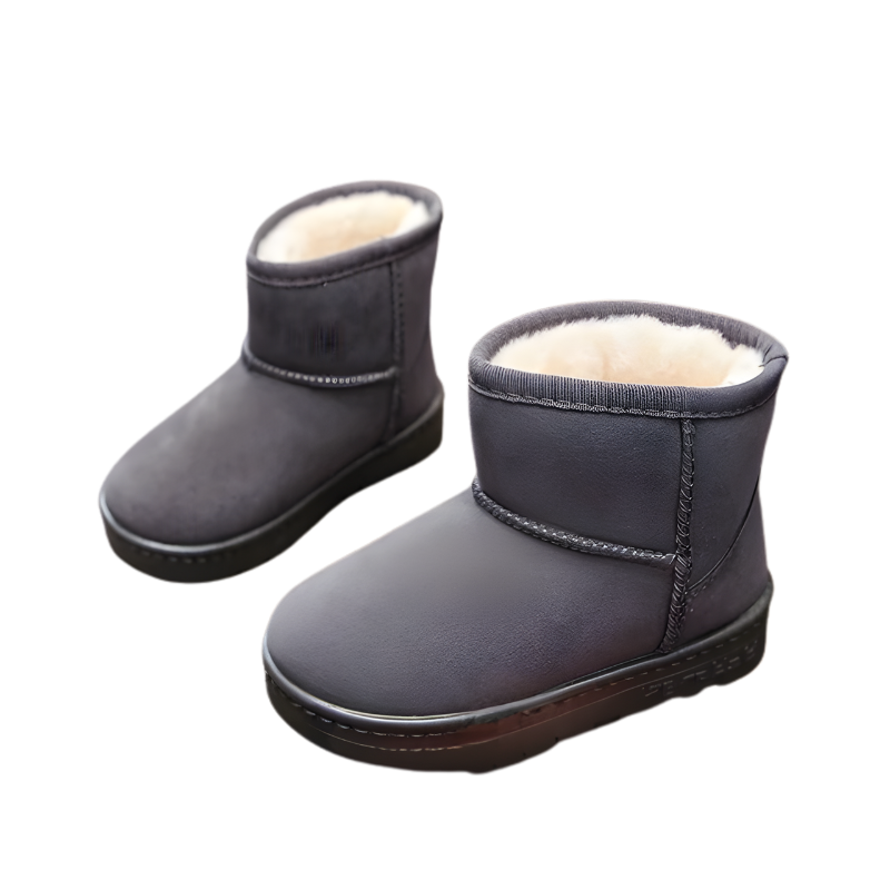Bottes grises en velours avec doublure chaude