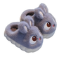 Chaussons gris en peluche avec design lapin