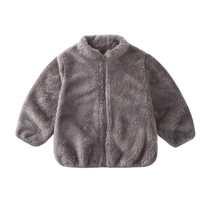 Veste enfant grise, style simple et chaleureux