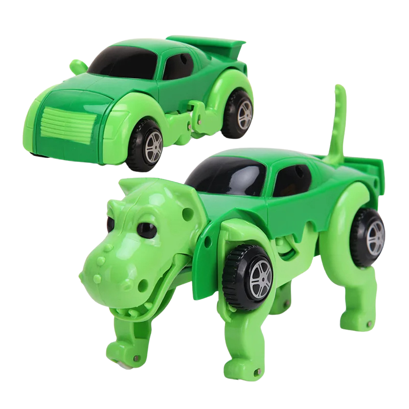 Voiture transformée en dinosaure vert en plastique ABS
