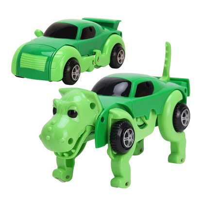 Voiture transformée en dinosaure vert en plastique ABS