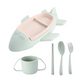 Assiette en forme d'avion verte pour enfants