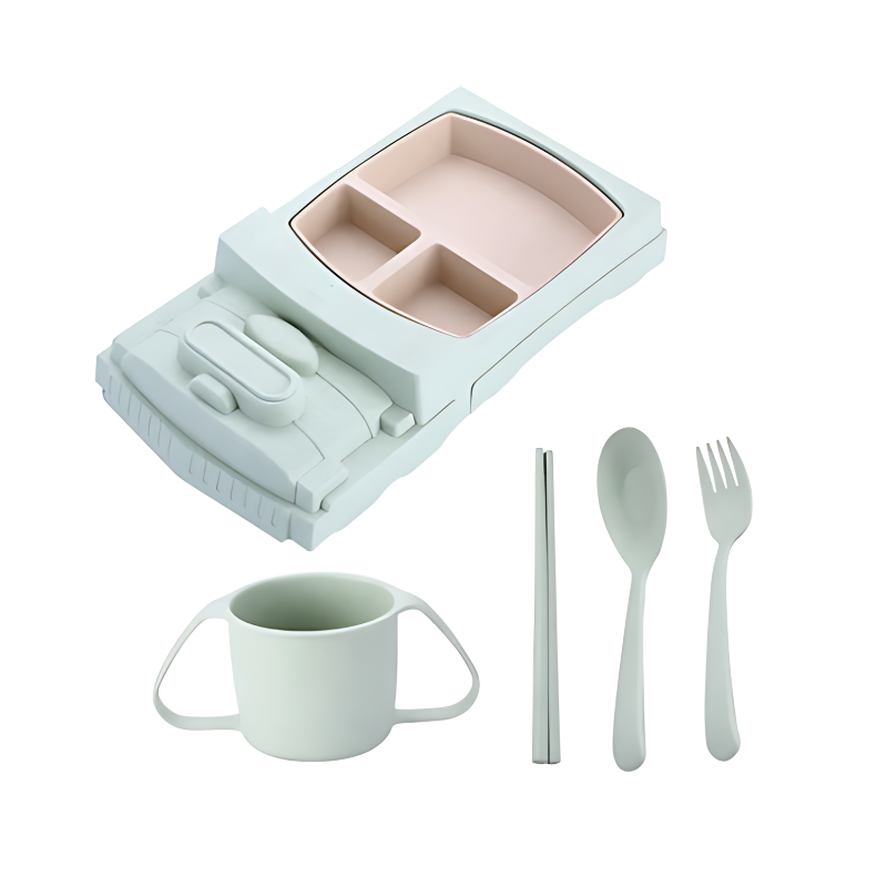 Assiette en forme de camion verte pour repas ludiques