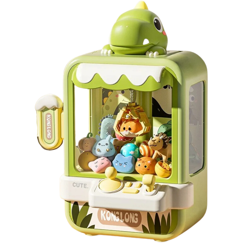 Machine à pince verte avec motif de dinosaure