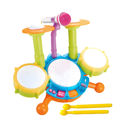 Tambour éducatif vert pour enfants, vue détaillée
