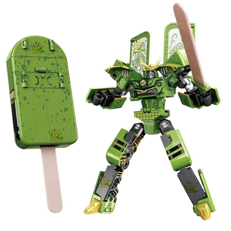 Version verte du jouet robot transformable en glace