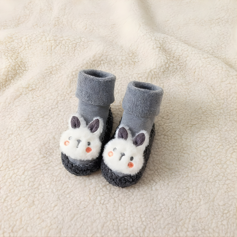 Chaussures chaussettes bébé grises, matériaux respirants