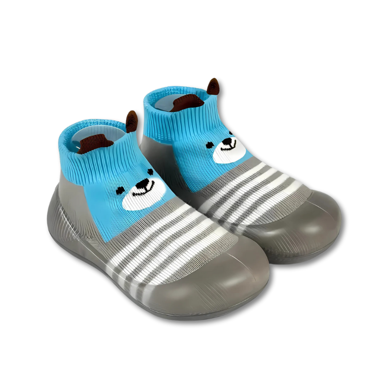 Chaussettes grises pour bébé, confort et sécurité