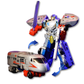Vue de profil du train transformable gris